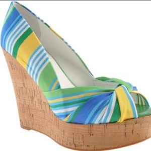 Nine West striped wedges 6.5